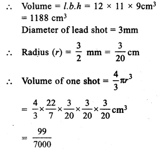 RS Aggarwal Solutions for Class 9 Maths Chapter 13–Volume and Surface Area Ex 13D Question 7