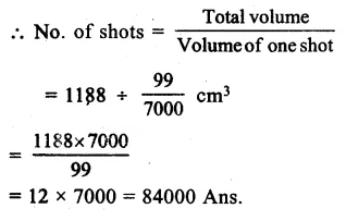 RS Aggarwal Solutions for Class 9 Maths Chapter 13–Volume and Surface Area Ex 13D Question 7