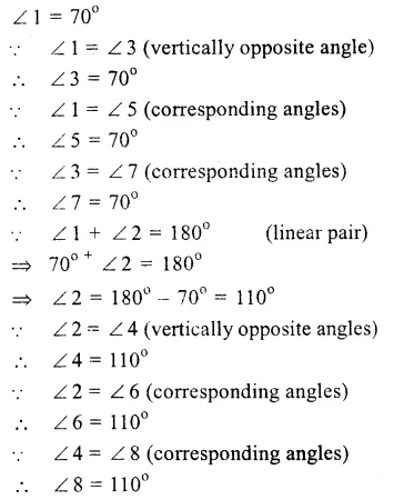 RS Aggarwal Solutions for Class 9 Maths Chapter 4–Lines and Triangles Ex 4A Question 1