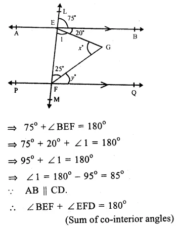 RS Aggarwal Solutions for Class 9 Maths Chapter 4–Lines and Triangles Ex 4A Question 10