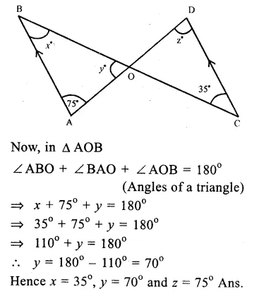 RS Aggarwal Solutions for Class 9 Maths Chapter 4–Lines and Triangles Ex 4A Question 13