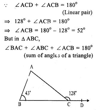 RS Aggarwal Solutions for Class 9 Maths Chapter 4–Lines and Triangles Ex 4A Question 15