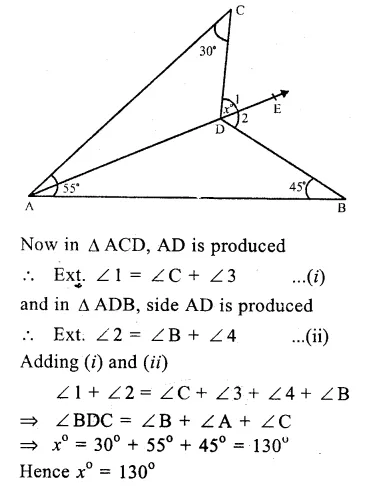 RS Aggarwal Solutions for Class 9 Maths Chapter 4–Lines and Triangles Ex 4A Question 18
