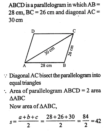 RS Aggarwal Solutions for Class 9 Maths Chapter 7–Areas Question 22