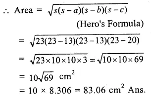 RS Aggarwal Solutions for Class 9 Maths Chapter 7–Areas Question 9