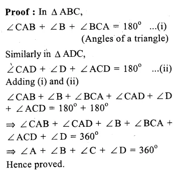 RS Aggarwal Solutions for Class 9 Maths Chapter 9–Quadrilaterals and Parallelograms Ex 9A Question 10