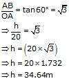 RS Aggarwal Solutions for Class 10 Maths Chapter 14–Height and Distance Exercise 14 Question 1