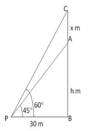 RS Aggarwal Solutions for Class 10 Maths Chapter 14–Height and Distance Exercise 14 Question 10
