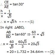 RS Aggarwal Solutions for Class 10 Maths Chapter 14–Height and Distance Exercise 14 Question 18