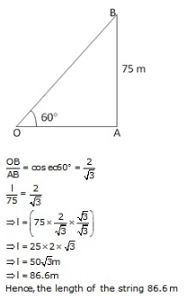 RS Aggarwal Solutions for Class 10 Maths Chapter 14–Height and Distance Exercise 14 Question 2