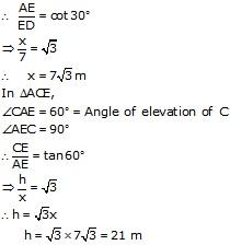RS Aggarwal Solutions for Class 10 Maths Chapter 14–Height and Distance Exercise 14 Question 22
