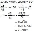 RS Aggarwal Solutions for Class 10 Maths Chapter 14–Height and Distance Exercise 14 Question 3