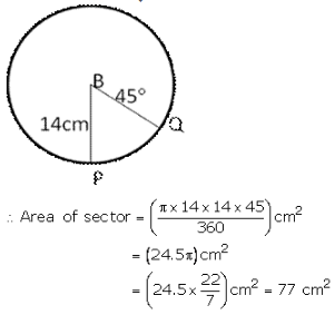 RS Aggarwal Solutions for Class 10 Maths Chapter 16–Areas of Circle, Sector and Segment Question 58