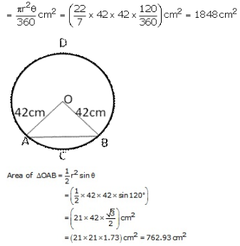 RS Aggarwal Solutions for Class 10 Maths Chapter 16–Areas of Circle, Sector and Segment Question 73