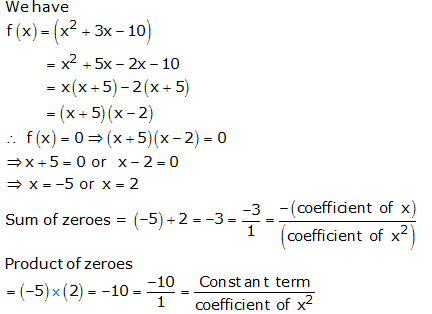 RS Aggarwal Solutions for Class 10 Maths Chapter 2–Polynomials Exercise 2A Question 1