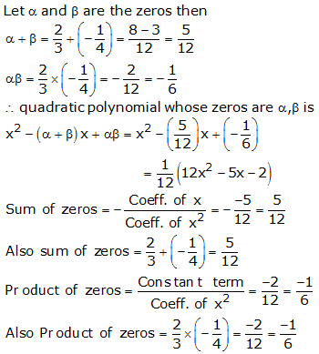 RS Aggarwal Solutions for Class 10 Maths Chapter 2–Polynomials Exercise 2A Question 11