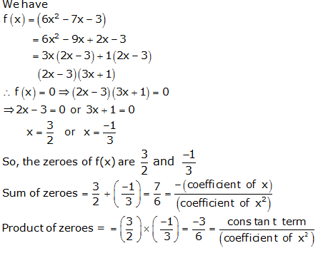 RS Aggarwal Solutions for Class 10 Maths Chapter 2–Polynomials Exercise 2A Question 2