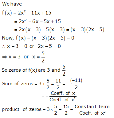 RS Aggarwal Solutions for Class 10 Maths Chapter 2–Polynomials Exercise 2A Question 6