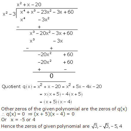 RS Aggarwal Solutions for Class 10 Maths Chapter 2–Polynomials Exercise 2B Question 15