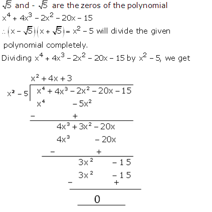 RS Aggarwal Solutions for Class 10 Maths Chapter 2–Polynomials Exercise 2B Question 18