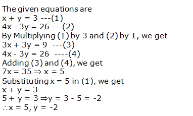 RS Aggarwal Solutions for Class 10 Maths Chapter 3–Linear Equations In Two Variables Exercise 3B Question 3
