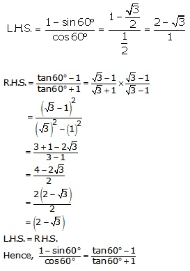 RS Aggarwal Solutions for Class 10 Maths Chapter 11–T Ratios Of Some Particular Angles Question 10