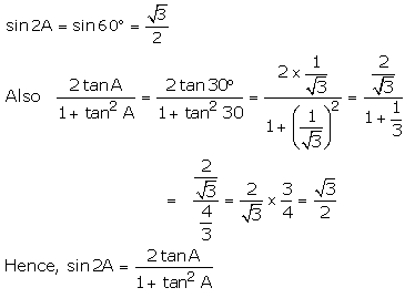 RS Aggarwal Solutions for Class 10 Maths Chapter 11–T Ratios Of Some Particular Angles Question 13