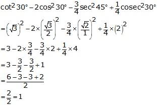 RS Aggarwal Solutions for Class 10 Maths Chapter 11–T Ratios Of Some Particular Angles Question 7