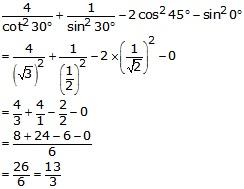 RS Aggarwal Solutions for Class 10 Maths Chapter 11–T Ratios Of Some Particular Angles Question 9