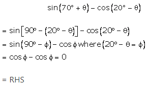 RS Aggarwal Solutions for Class 10 Maths Chapter 12–Trigonometric Ratios Of Some Complemantary Angles Question 7