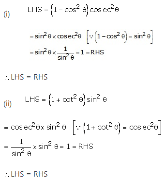 RS Aggarwal Solutions for Class 10 Maths Chapter 13–Trigonometric Identities Ex 8a Question 1