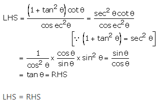 RS Aggarwal Solutions for Class 10 Maths Chapter 13–Trigonometric Identities Ex 8a Question 9