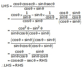 RS Aggarwal Solutions for Class 10 Maths Chapter 13–Trigonometric Identities Ex 8a Question 30