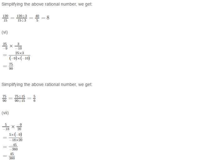 RS Aggarwal Solutions for Class 8 Maths Chapter 1–Rational Numbers Ex 1D Q1