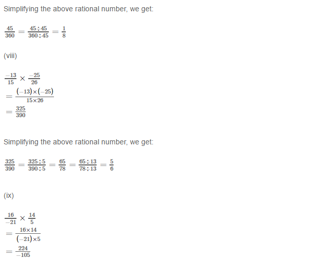 RS Aggarwal Solutions for Class 8 Maths Chapter 1–Rational Numbers Ex 1D Q1