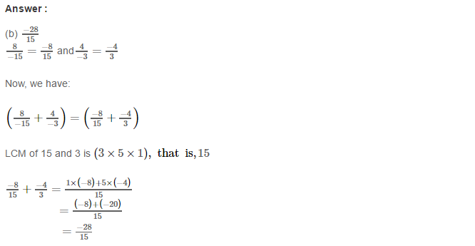 RS Aggarwal Solutions for Class 8 Maths Chapter 1–Rational Numbers Ex 1H Q1