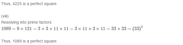 RS Aggarwal Solutions for Class 8 Maths Chapter 3–Squares and Square Roots Exercise 3A Q1