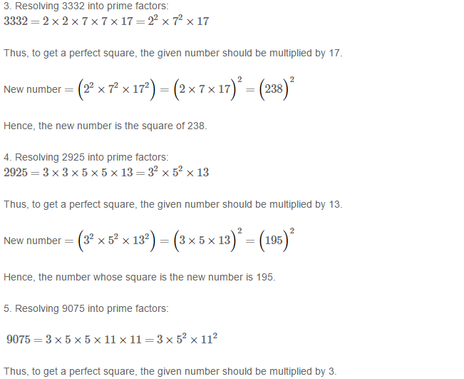 RS Aggarwal Solutions for Class 8 Maths Chapter 3–Squares and Square Roots Exercise 3A Q3