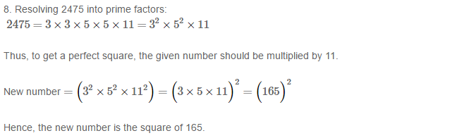 RS Aggarwal Solutions for Class 8 Maths Chapter 3–Squares and Square Roots Exercise 3A Q3