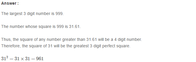 RS Aggarwal Solutions for Class 8 Maths Chapter 3–Squares and Square Roots Exercise 3A Q6