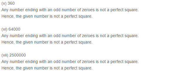RS Aggarwal Solutions for Class 8 Maths Chapter 3–Squares and Square Roots Exercise 3B Q1