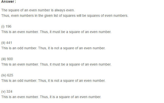 RS Aggarwal Solutions for Class 8 Maths Chapter 3–Squares and Square Roots Exercise 3B Q2