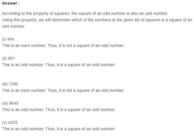 RS Aggarwal Solutions for Class 8 Maths Chapter 3–Squares and Square Roots Exercise 3B Q3