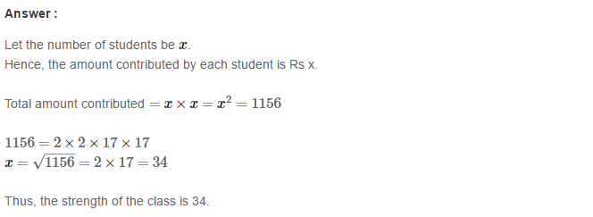 RS Aggarwal Solutions for Class 8 Maths Chapter 3–Squares and Square Roots Exercise 3D Q16