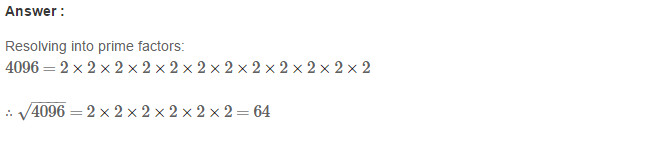 RS Aggarwal Solutions for Class 8 Maths Chapter 3–Squares and Square Roots Exercise 3D Q6