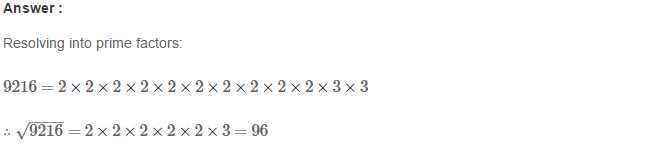 RS Aggarwal Solutions for Class 8 Maths Chapter 3–Squares and Square Roots Exercise 3D Q9
