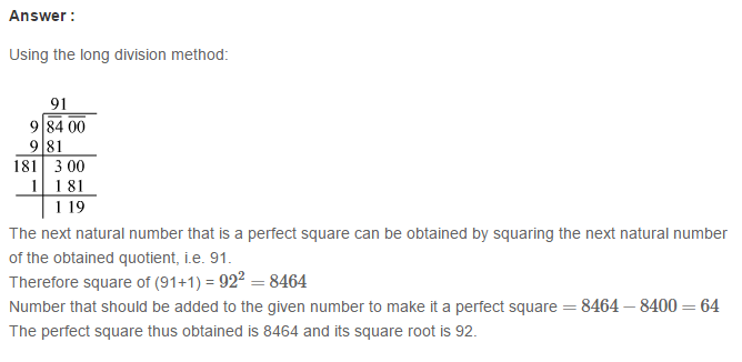 RS Aggarwal Solutions for Class 8 Maths Chapter 3–Squares and Square Roots Exercise 3E Q16