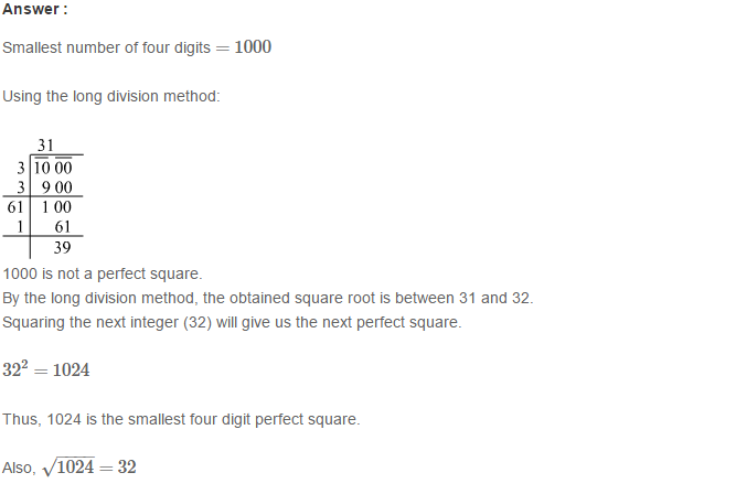 RS Aggarwal Solutions for Class 8 Maths Chapter 3–Squares and Square Roots Exercise 3E Q17