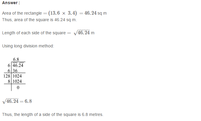 RS Aggarwal Solutions for Class 8 Maths Chapter 3–Squares and Square Roots Exercise 3F Q12