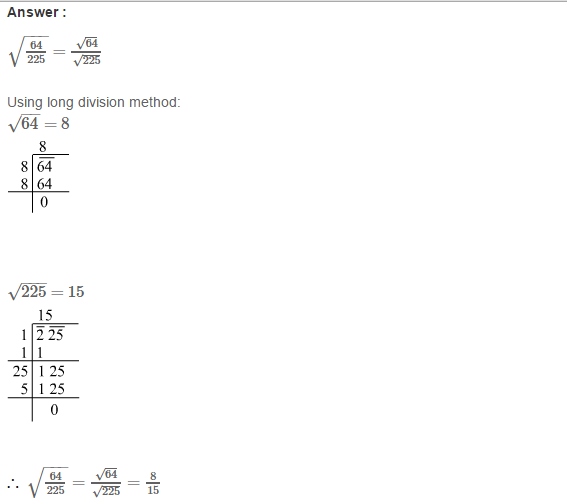 RS Aggarwal Solutions for Class 8 Maths Chapter 3–Squares and Square Roots Exercise 3G Q2